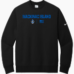 Mackinac Island Lakers <span class="pdp-name-mascot">Mackinac Island Lakers</span> Nike Men's Club Fleece Sleeve Swoosh Crewneck Sweatshirt Front Thumbnail
