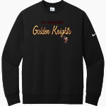 St. FRANCIS HIGH SCHOOL GOLDEN KNIGHTS <span class="pdp-name-mascot">SAINT FRANCIS GOLDEN KNIGHTS</span> Nike Men's Club Fleece Sleeve Swoosh Crewneck Sweatshirt Front Thumbnail