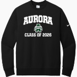 AURORA HIGH SCHOOL GREENMEN <span class="pdp-name-mascot">AURORA GREENMEN</span> Nike Men's Club Fleece Sleeve Swoosh Crewneck Sweatshirt Front Thumbnail