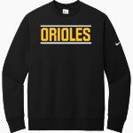 Avon Orioles <span class="pdp-name-mascot">Avon Orioles</span> Nike Men's Club Fleece Sleeve Swoosh Crewneck Sweatshirt Front Thumbnail