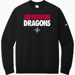 Jefferson Dragons <span class="pdp-name-mascot">Jefferson Dragons</span> Nike Men's Club Fleece Sleeve Swoosh Crewneck Sweatshirt Front Thumbnail