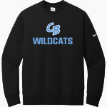 Cedar Bluffs Wildcats <span class="pdp-name-mascot">Cedar Bluffs Wildcats</span> Nike Men's Club Fleece Sleeve Swoosh Crewneck Sweatshirt Front Thumbnail