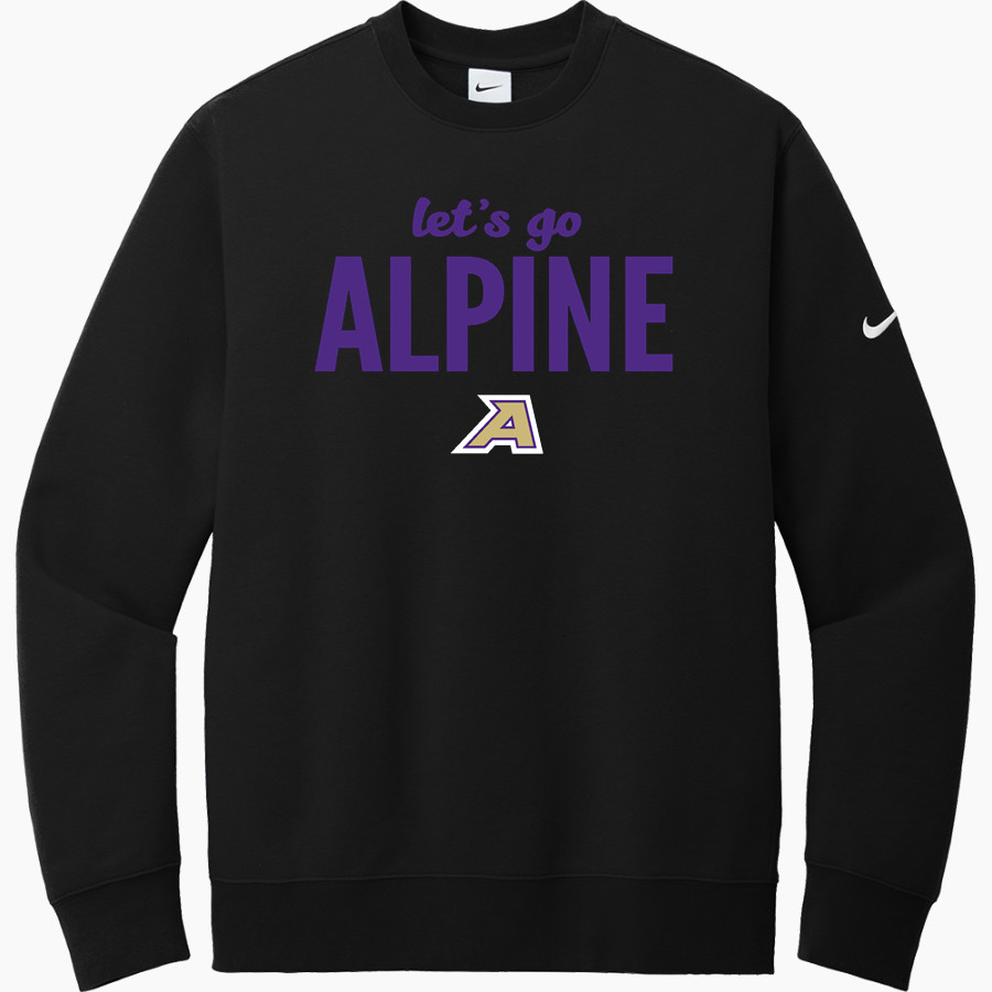 ALPINE HIGH SCHOOL BUCKS <span class="pdp-name-mascot">ALPINE BUCKS</span> Nike Men's Club Fleece Sleeve Swoosh Crewneck Sweatshirt