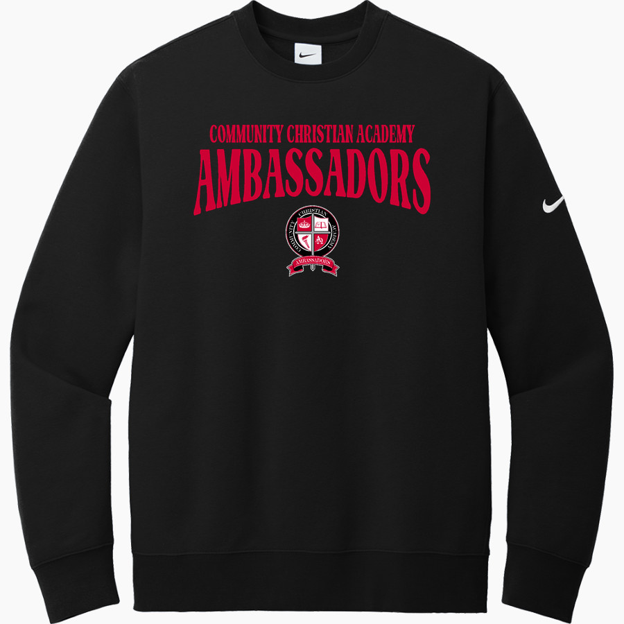Community Christian Academy Ambassadors <span class="pdp-name-mascot">Community Christian Academy Ambassadors</span> Nike Men's Club Fleece Sleeve Swoosh Crewneck Sweatshirt