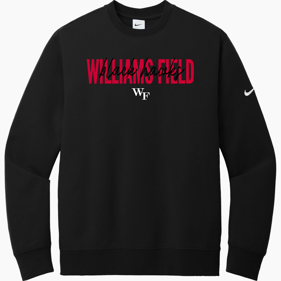 Williams Field Black Hawks <span class="pdp-name-mascot">Williams Field Black Hawks</span> Nike Men's Club Fleece Sleeve Swoosh Crewneck Sweatshirt