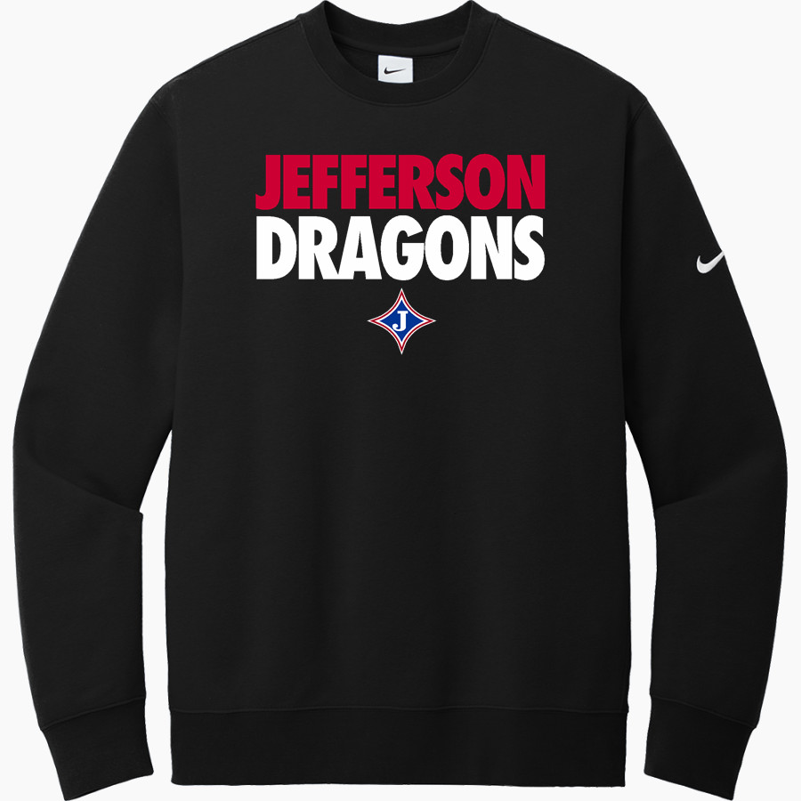 Jefferson Dragons <span class="pdp-name-mascot">Jefferson Dragons</span> Nike Men's Club Fleece Sleeve Swoosh Crewneck Sweatshirt