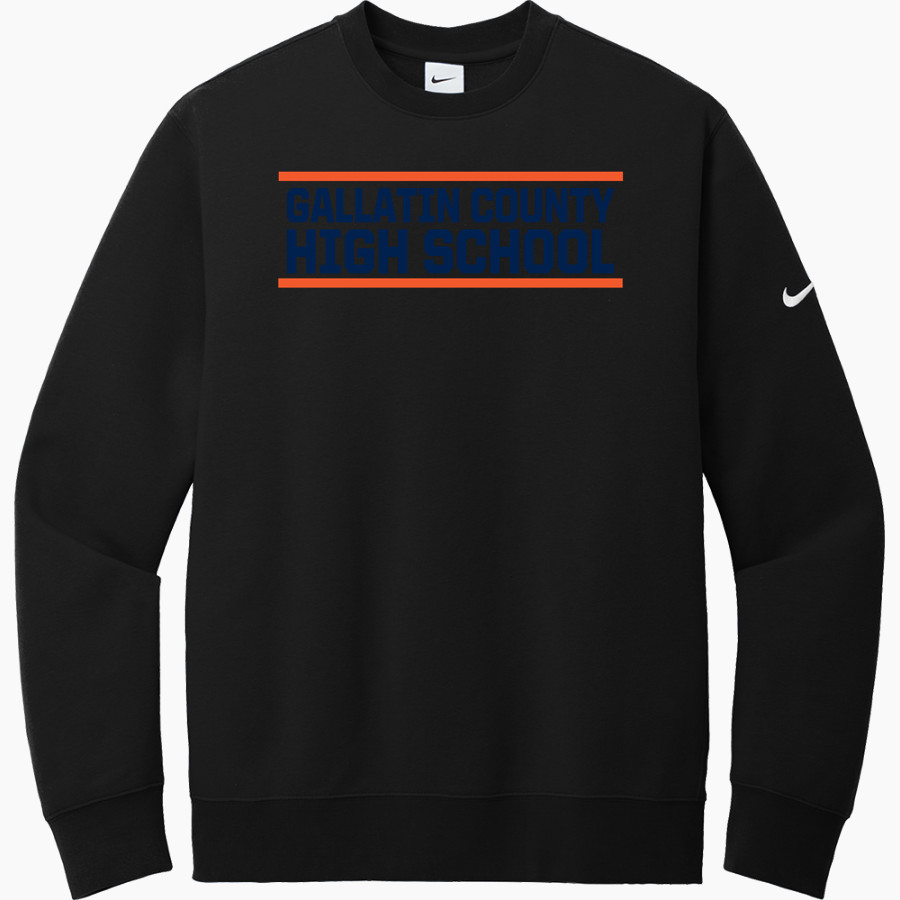 GALLATIN COUNTY HIGH SCHOOL HAWKS Nike Men's Club Fleece Sleeve Swoosh Crewneck Sweatshirt