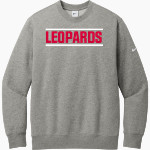 LAURENS CENTRAL SCHOOL LEOPARDS <span class="pdp-name-mascot">LAURENS LEOPARDS</span> Nike Men's Club Fleece Sleeve Swoosh Crewneck Sweatshirt Front Thumbnail