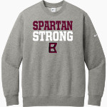 BERTHOUD HIGH SCHOOL SPARTANS Nike Men's Club Fleece Sleeve Swoosh Crewneck Sweatshirt Front Thumbnail