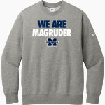 MAGRUDER HIGH SCHOOL COLONELS <span class="pdp-name-mascot">MAGRUDER COLONELS</span> Nike Men's Club Fleece Sleeve Swoosh Crewneck Sweatshirt Front Thumbnail