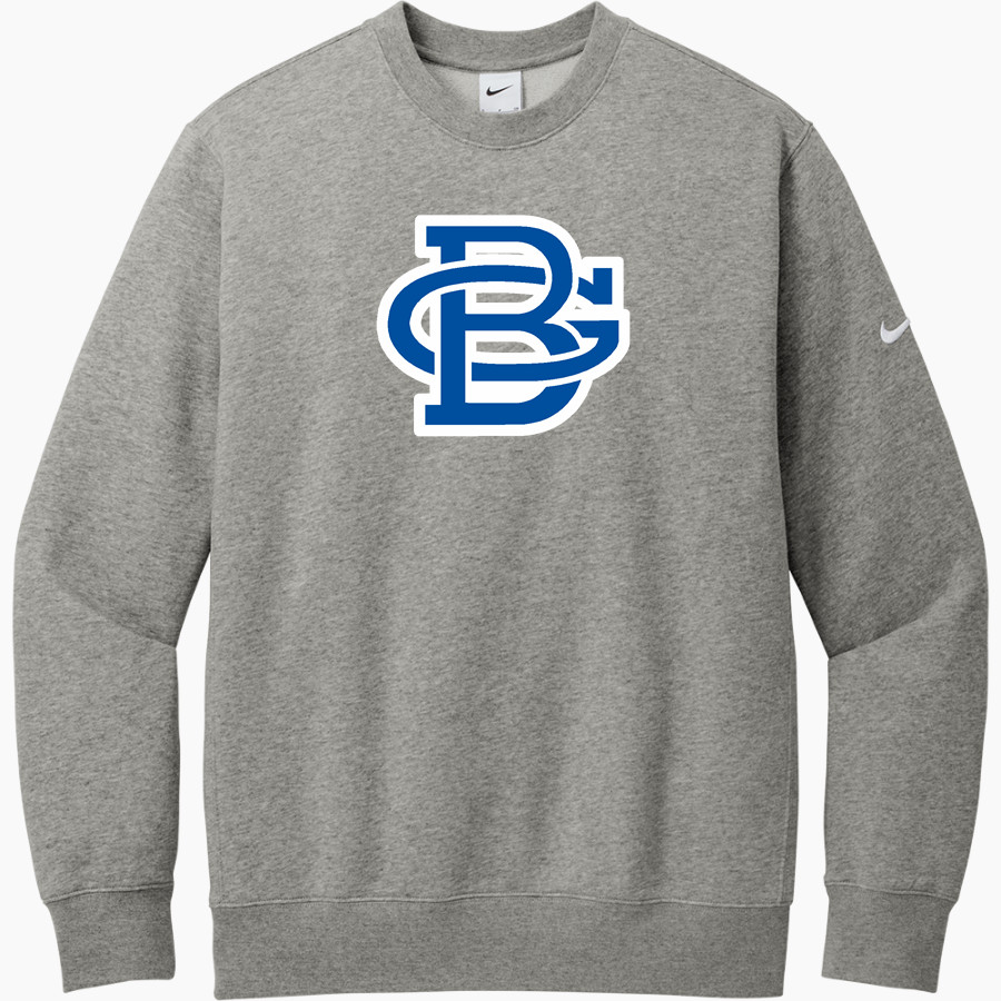 Boone Grove Wolves <span class="pdp-name-mascot">Boone Grove Wolves</span> Nike Men's Club Fleece Sleeve Swoosh Crewneck Sweatshirt