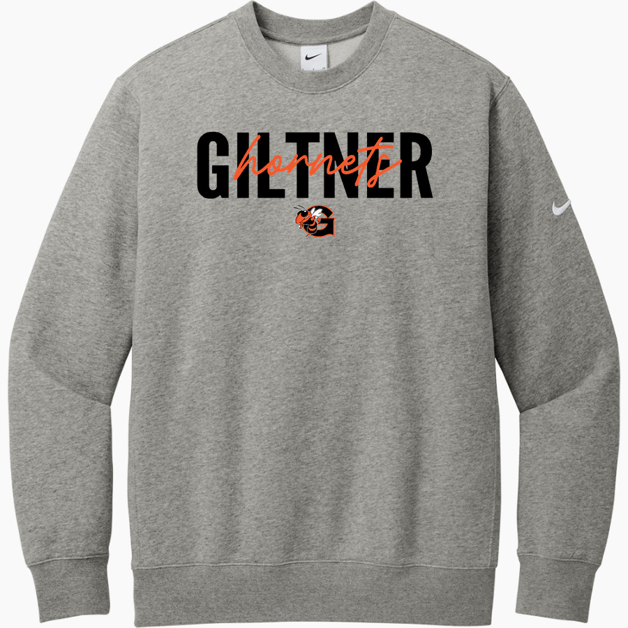 Giltner Hornets <span class="pdp-name-mascot">Giltner Hornets</span> Nike Men's Club Fleece Sleeve Swoosh Crewneck Sweatshirt