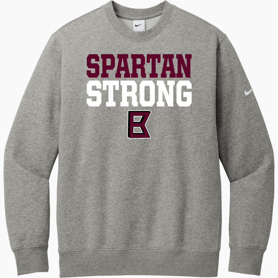 BERTHOUD HIGH SCHOOL SPARTANS Nike Men's Club Fleece Sleeve Swoosh Crewneck Sweatshirt