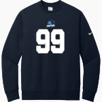 Rivier University Official Store of the Raiders <span class="pdp-name-mascot">Rivier University Raiders</span> Nike Men's Club Fleece Sleeve Swoosh Crewneck Sweatshirt Front Thumbnail