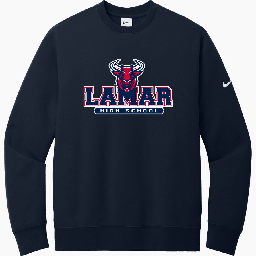 LAMAR HIGH SCHOOL TEXANS Nike Men's Club Fleece Sleeve Swoosh Crewneck Sweatshirt