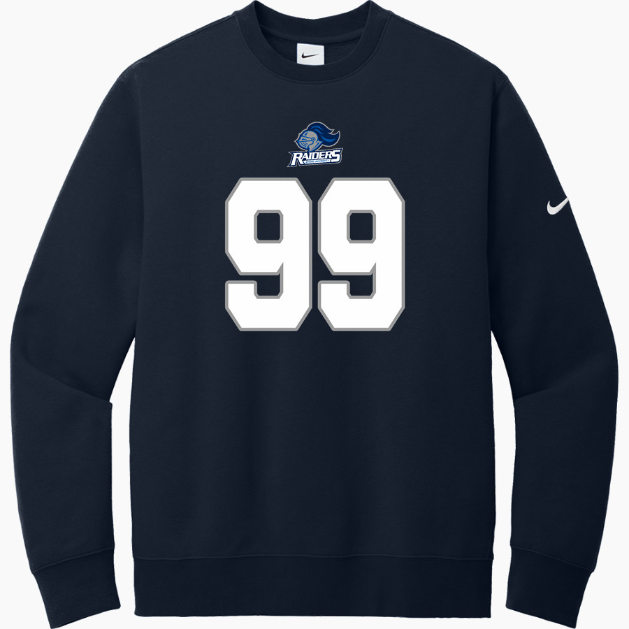 Rivier University Official Store of the Raiders <span class="pdp-name-mascot">Rivier University Raiders</span> Nike Men's Club Fleece Sleeve Swoosh Crewneck Sweatshirt