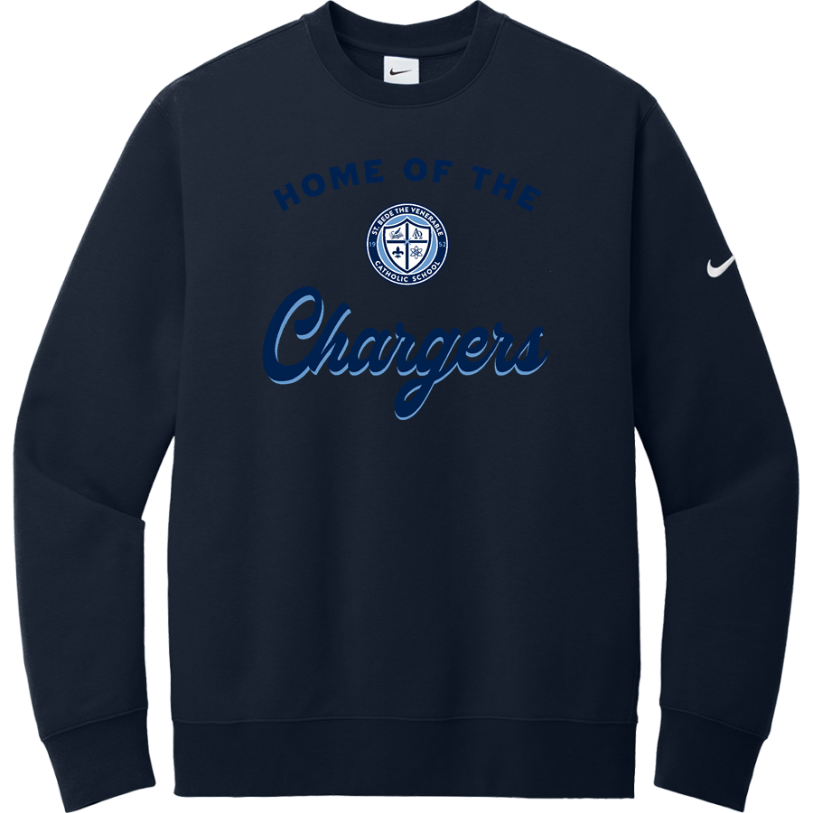 St. Bede Chargers <span class="pdp-name-mascot">St. Bede Chargers</span> Nike Men's Club Fleece Sleeve Swoosh Crewneck Sweatshirt