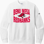 Benedictine University Mesa Redhawks Nike Men's Club Fleece Sleeve Swoosh Crewneck Sweatshirt Front Thumbnail