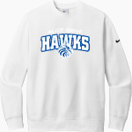 Alice Drive Hawks Nike Men's Club Fleece Sleeve Swoosh Crewneck Sweatshirt Front Thumbnail