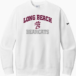 LONG BEACH HIGH SCHOOL BEARCATS <span class="pdp-name-mascot">LONG BEACH BEARCATS</span> Nike Men's Club Fleece Sleeve Swoosh Crewneck Sweatshirt Front Thumbnail