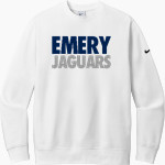 Emery Jaguars Nike Men's Club Fleece Sleeve Swoosh Crewneck Sweatshirt Front Thumbnail