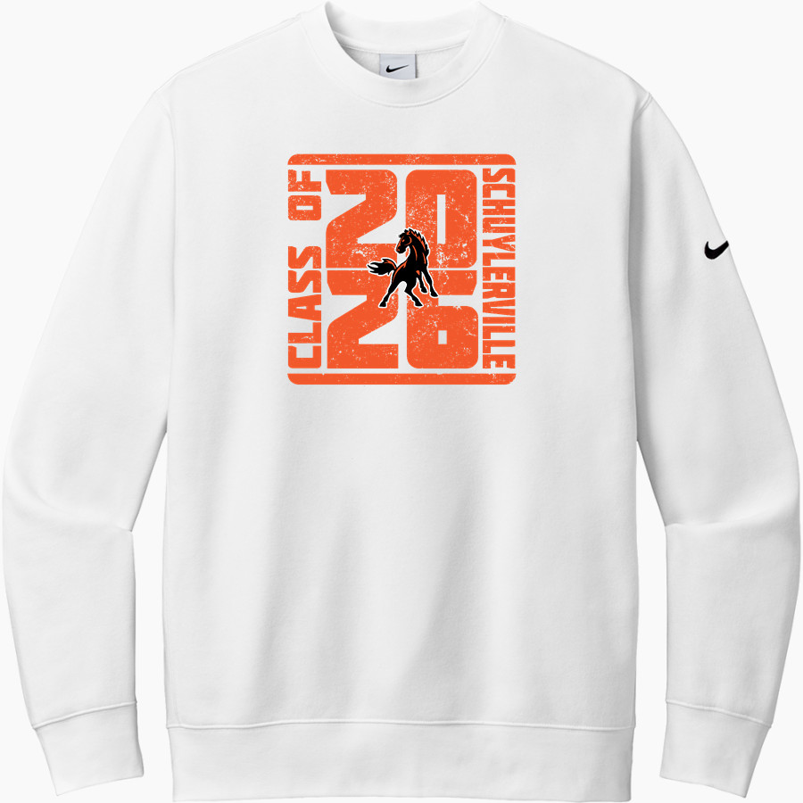 Schuylerville Horses <span class="pdp-name-mascot">Schuylerville Black Horses</span> Nike Men's Club Fleece Sleeve Swoosh Crewneck Sweatshirt