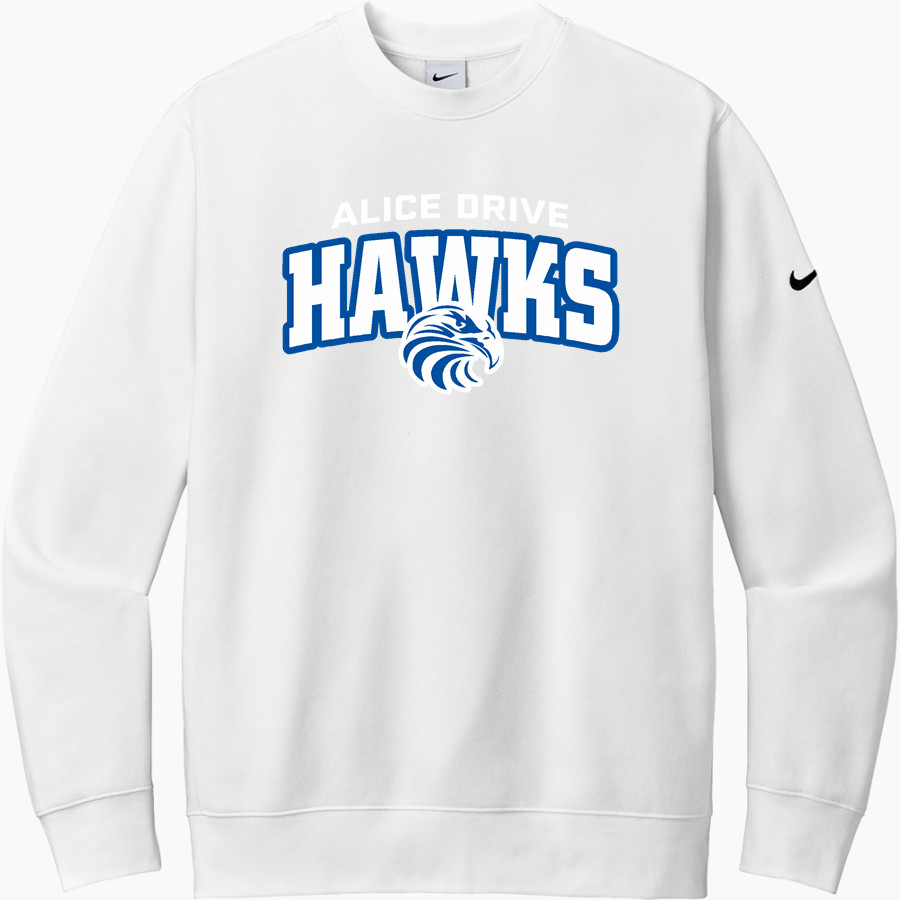 Alice Drive Hawks Nike Men's Club Fleece Sleeve Swoosh Crewneck Sweatshirt