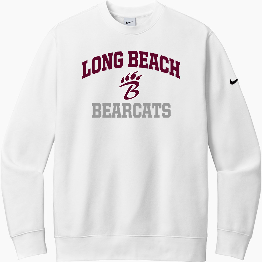 LONG BEACH HIGH SCHOOL BEARCATS <span class="pdp-name-mascot">LONG BEACH BEARCATS</span> Nike Men's Club Fleece Sleeve Swoosh Crewneck Sweatshirt