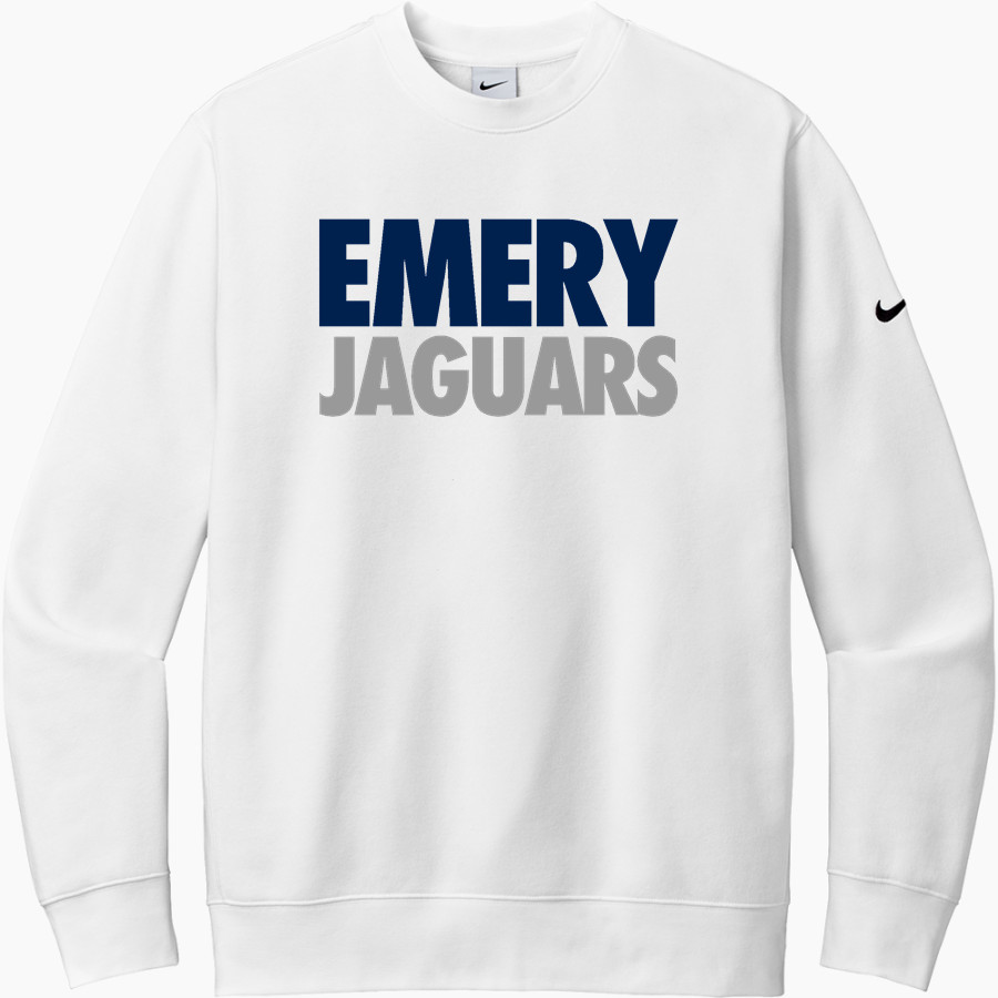 Emery Jaguars Nike Men's Club Fleece Sleeve Swoosh Crewneck Sweatshirt