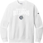 Westerly Bulldogs <span class="pdp-name-mascot">Westerly Bulldogs</span> Nike Men's Club Fleece Sleeve Swoosh Crewneck Sweatshirt Front Thumbnail