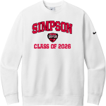Simpson University Red Hawks <span class="pdp-name-mascot">Simpson Red Hawks</span> Nike Men's Club Fleece Sleeve Swoosh Crewneck Sweatshirt Front Thumbnail