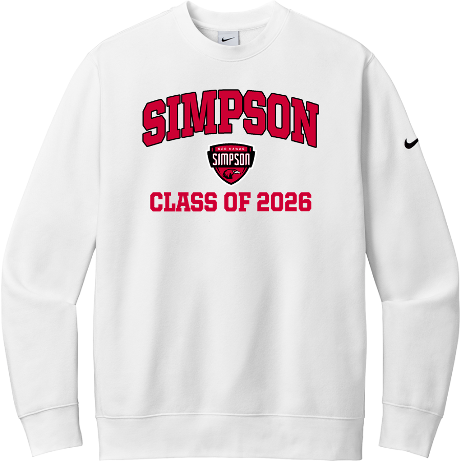Simpson University Red Hawks <span class="pdp-name-mascot">Simpson Red Hawks</span> Nike Men's Club Fleece Sleeve Swoosh Crewneck Sweatshirt