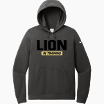 LEVERETTS CHAPEL HIGH SCHOOL LIONS <span class="pdp-name-mascot">LEVERETTS CHAPEL LIONS</span> Nike Women's Club Fleece Sleeve Swoosh Pullover Hoodie Front Thumbnail