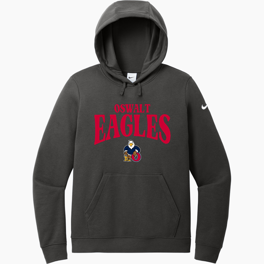 Oswalt Eagles Nike Women's Club Fleece Sleeve Swoosh Pullover Hoodie