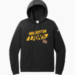 NEW BOSTON HIGH SCHOOL LIONS <span class="pdp-name-mascot">NEW BOSTON LIONS</span> Nike Women's Club Fleece Sleeve Swoosh Pullover Hoodie Front Thumbnail