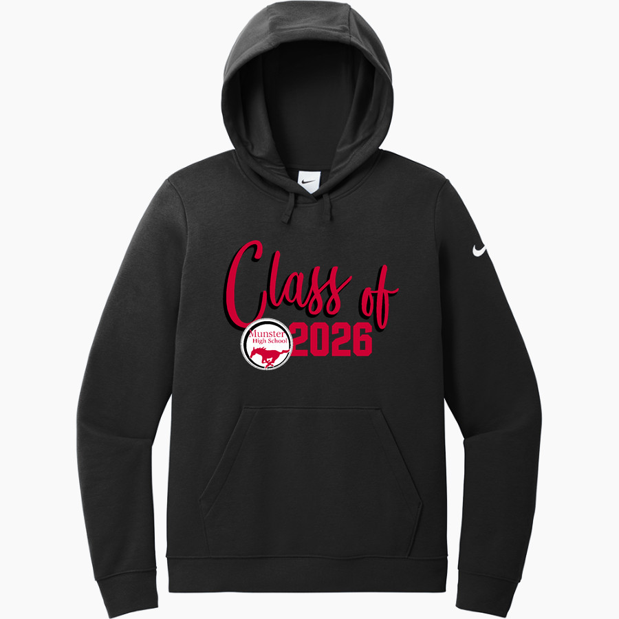 MUNSTER HIGH SCHOOL MUSTANGS <span class="pdp-name-mascot">MUNSTER MUSTANGS</span> Nike Women's Club Fleece Sleeve Swoosh Pullover Hoodie