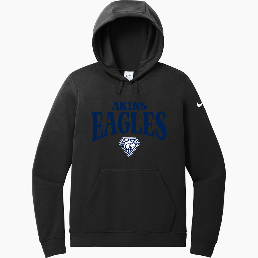 Akins Eagles Nike Women's Club Fleece Sleeve Swoosh Pullover Hoodie