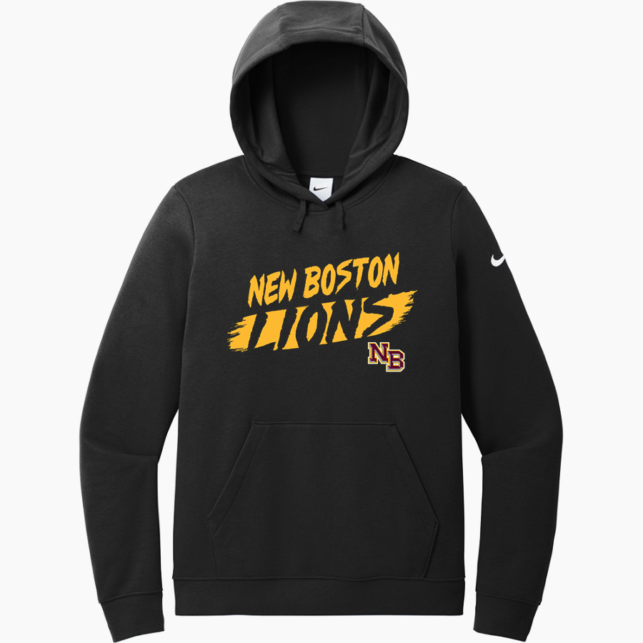 NEW BOSTON HIGH SCHOOL LIONS <span class="pdp-name-mascot">NEW BOSTON LIONS</span> Nike Women's Club Fleece Sleeve Swoosh Pullover Hoodie