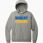BACON ACADEMY BOBCATS Nike Women's Club Fleece Sleeve Swoosh Pullover Hoodie Front Thumbnail