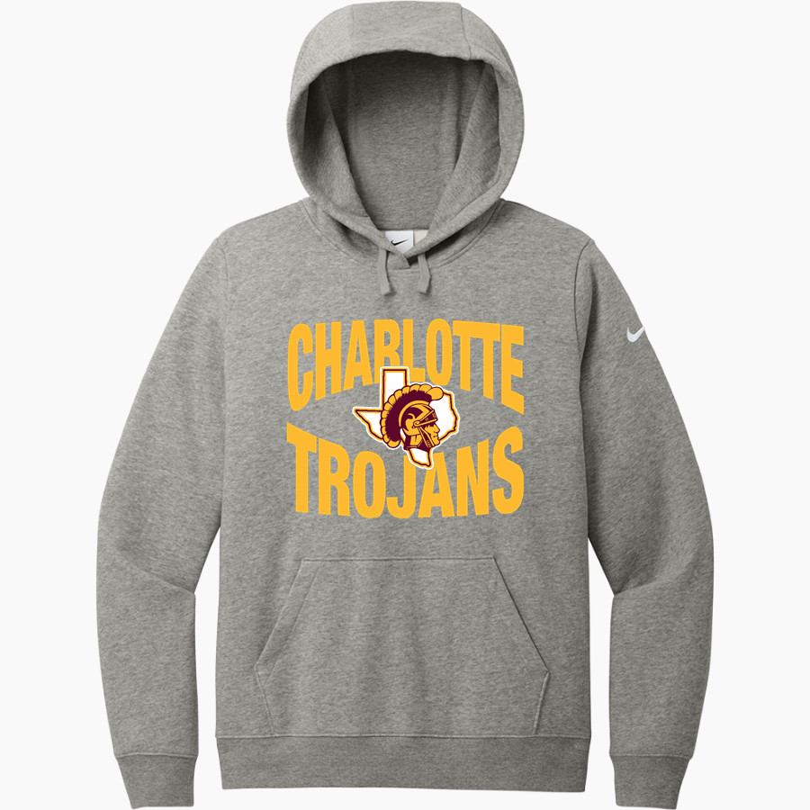 CHARLOTTE HIGH SCHOOL TROJANS Nike Women's Club Fleece Sleeve Swoosh Pullover Hoodie