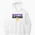 Ballston Spa Scotties The Official Online Store <span class="pdp-name-mascot">Baaston Spa Scotties</span> Nike Women's Club Fleece Sleeve Swoosh Pullover Hoodie Front Thumbnail