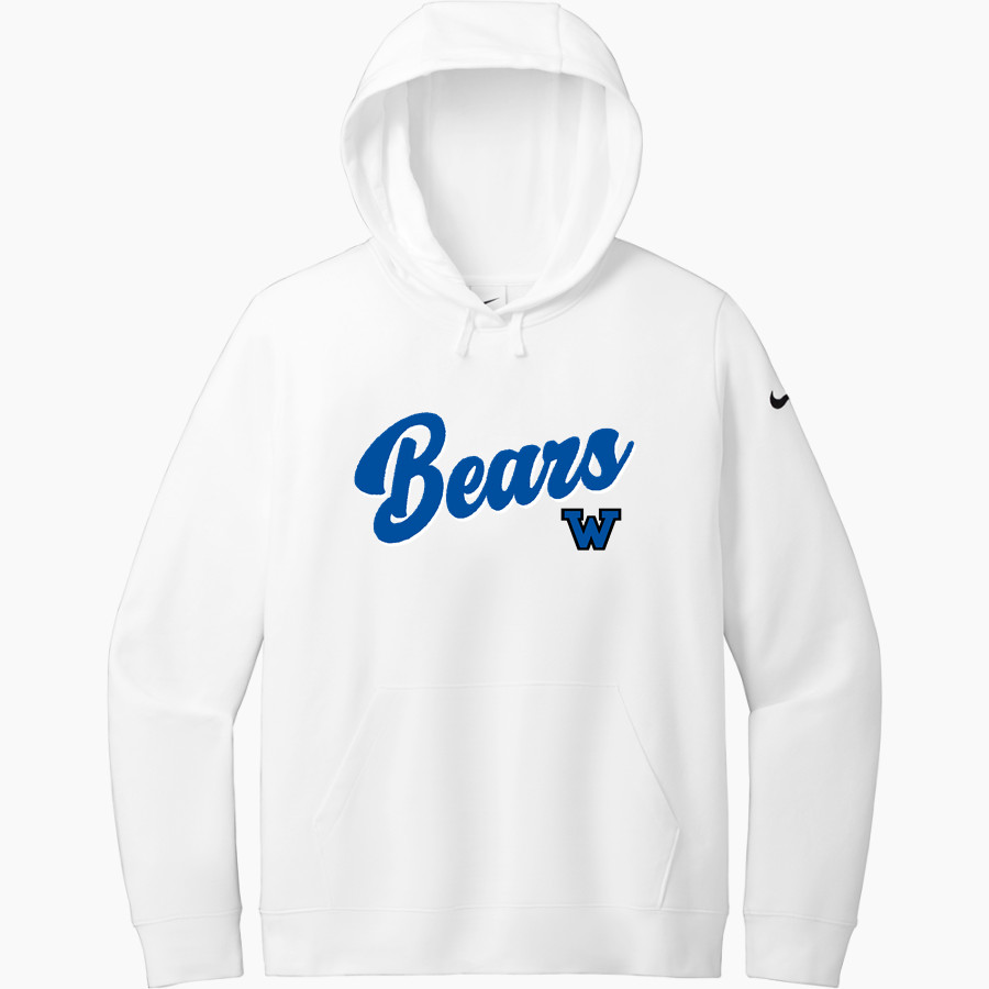 WINNISQUAM HIGH SCHOOL BEARS Nike Women's Club Fleece Sleeve Swoosh Pullover Hoodie