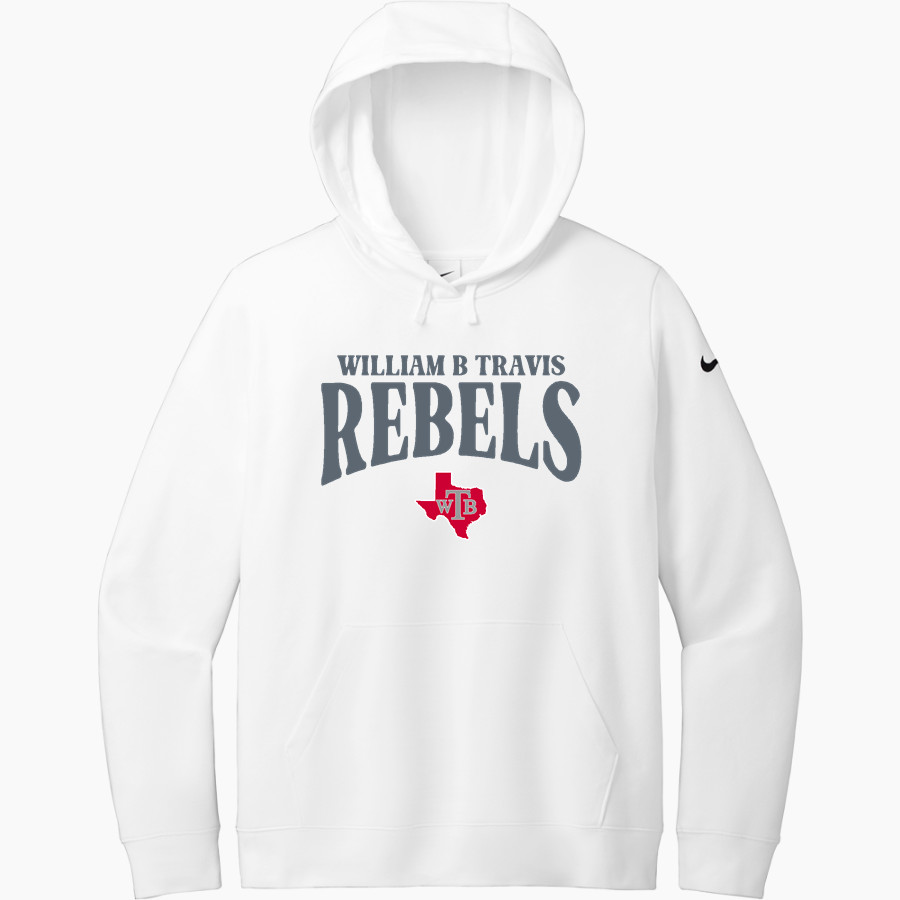 WILLIAM B TRAVIS HIGH SCHOOL REBELS <span class="pdp-name-mascot">WILLIAM B TRAVIS REBELS</span> Nike Women's Club Fleece Sleeve Swoosh Pullover Hoodie