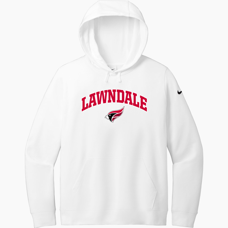 LAWNDALE HIGH SCHOOL CARDINALS <span class="pdp-name-mascot">LAWNDALE CARDINALS</span> Nike Women's Club Fleece Sleeve Swoosh Pullover Hoodie
