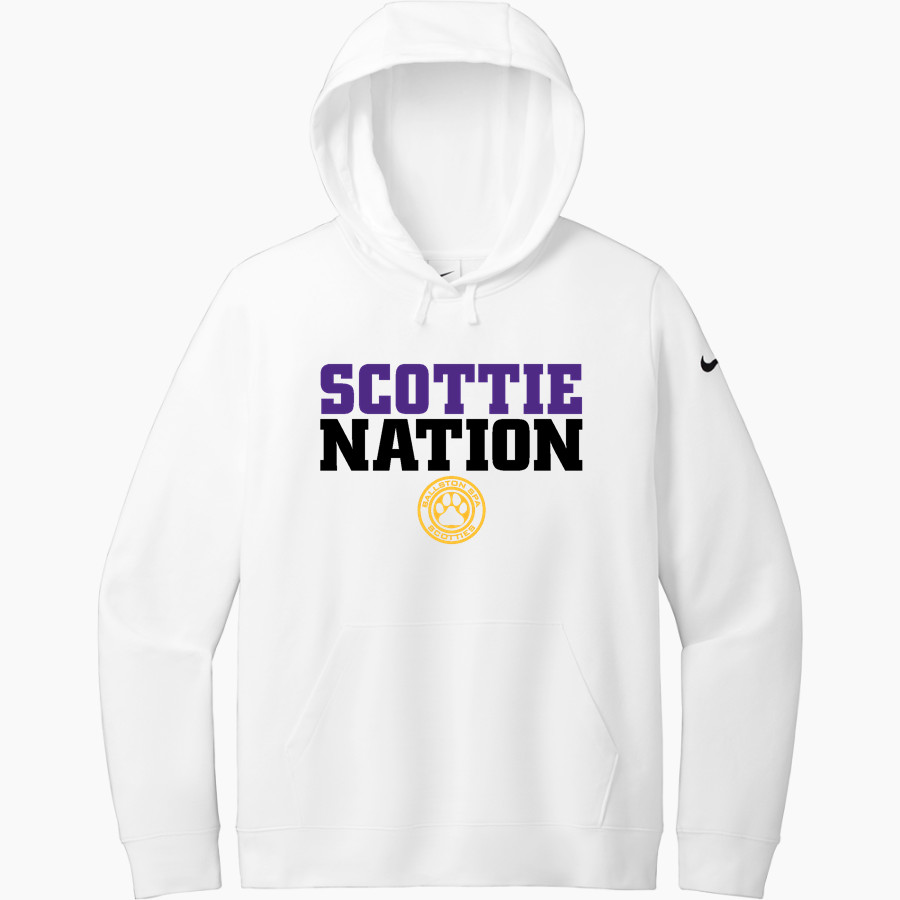 Ballston Spa Scotties The Official Online Store <span class="pdp-name-mascot">Baaston Spa Scotties</span> Nike Women's Club Fleece Sleeve Swoosh Pullover Hoodie