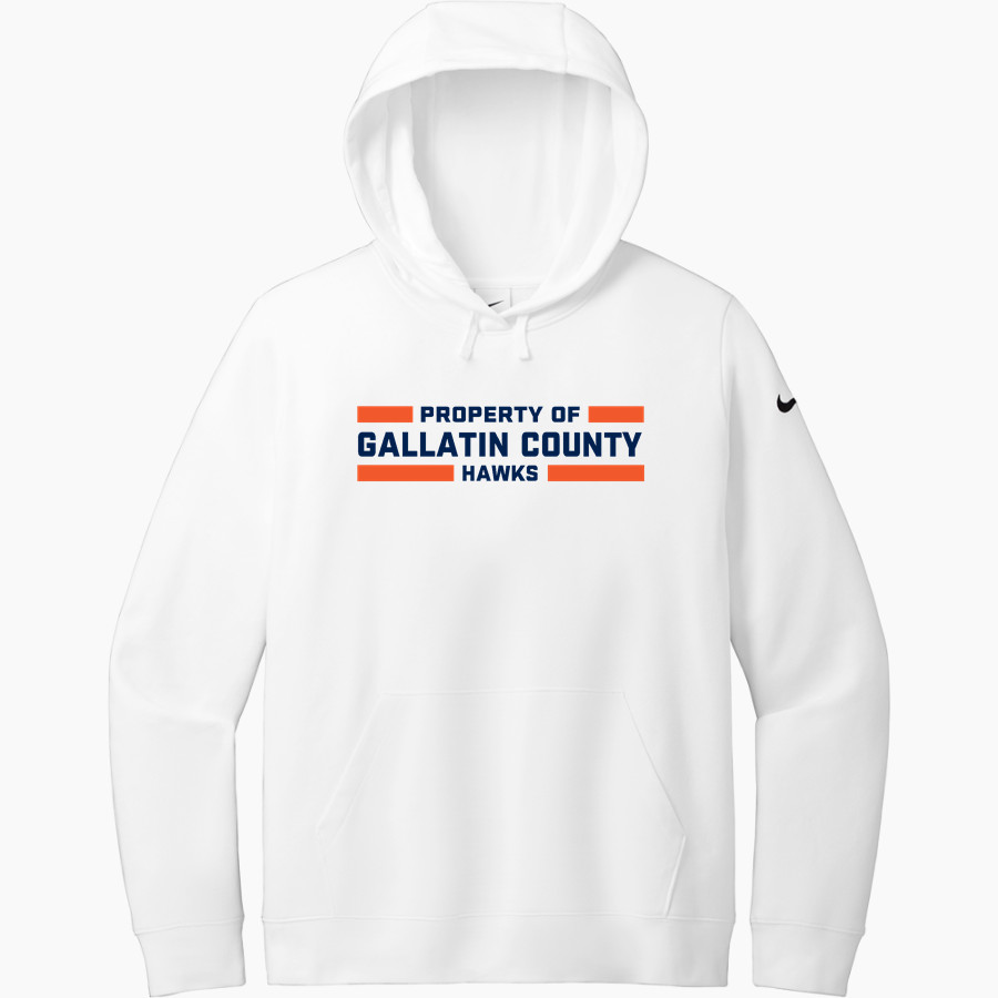GALLATIN COUNTY HIGH SCHOOL HAWKS Nike Women's Club Fleece Sleeve Swoosh Pullover Hoodie