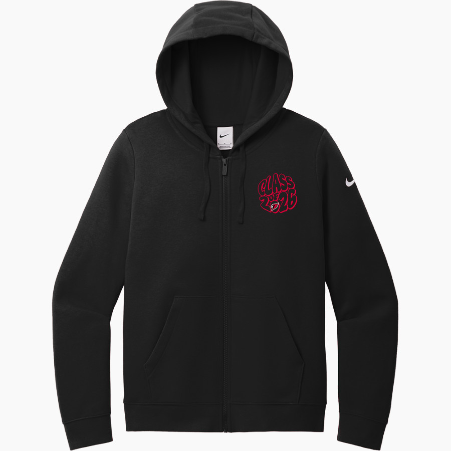 BANGOR HIGH SCHOOL CARDINALS <span class="pdp-name-mascot">BANGOR CARDINALS</span> Nike Women's Club Fleece Sleeve Swoosh Full-Zip Hoodie