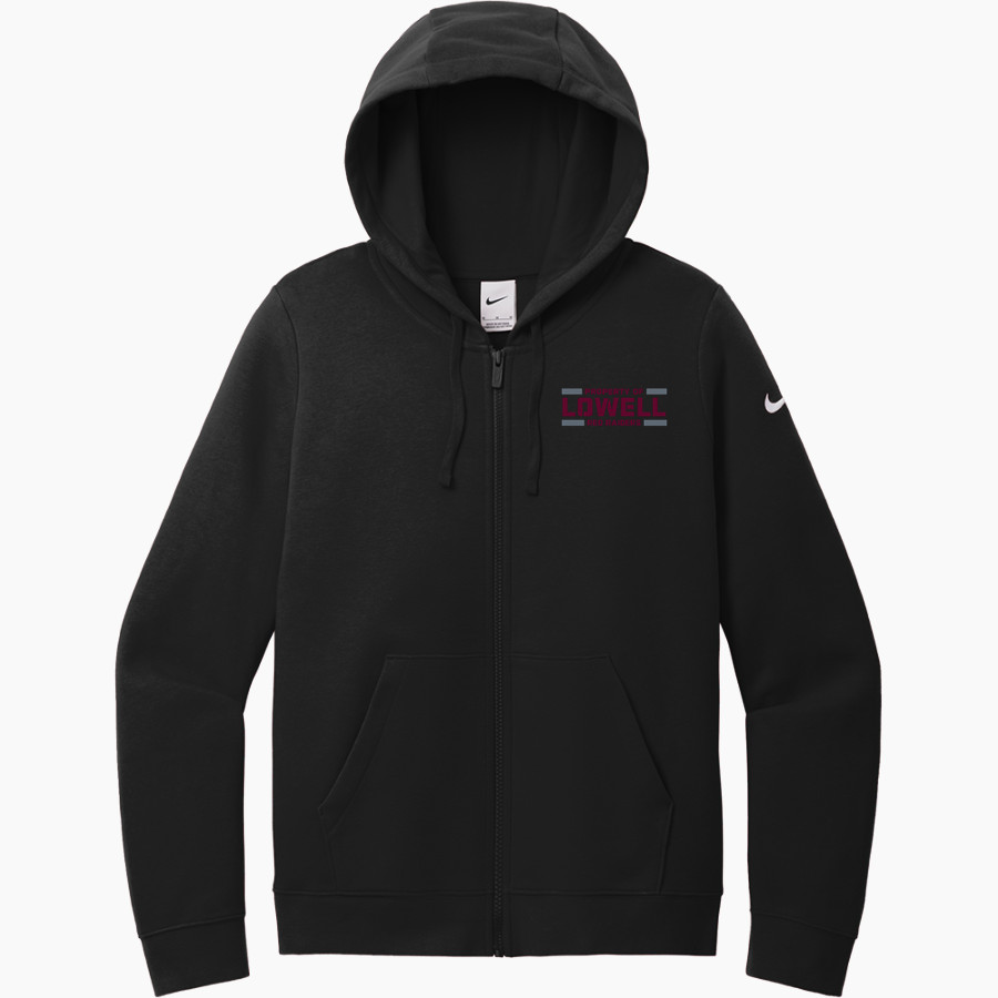 LOWELL HIGH SCHOOL RED RAIDERS <span class="pdp-name-mascot">LOWELL RED RAIDERS</span> Nike Women's Club Fleece Sleeve Swoosh Full-Zip Hoodie