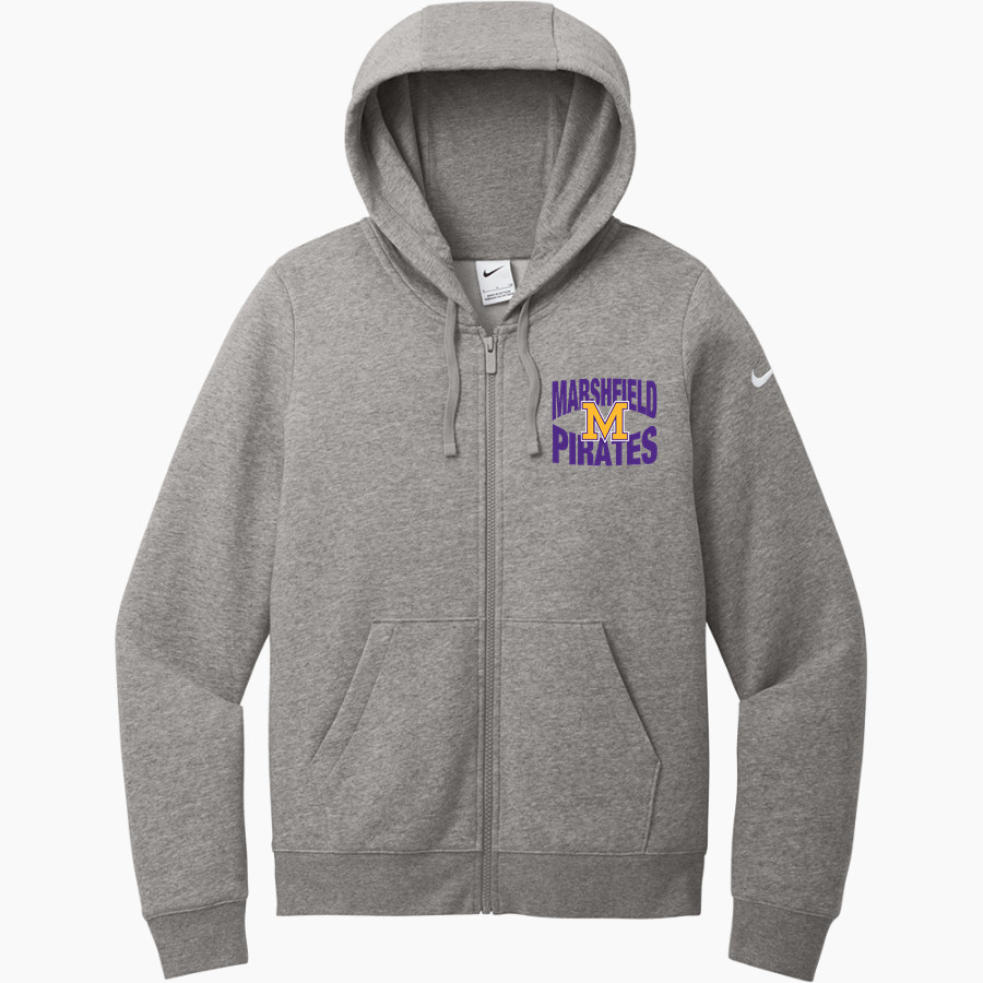 Marshfield Pirates Nike Women's Club Fleece Sleeve Swoosh Full-Zip Hoodie