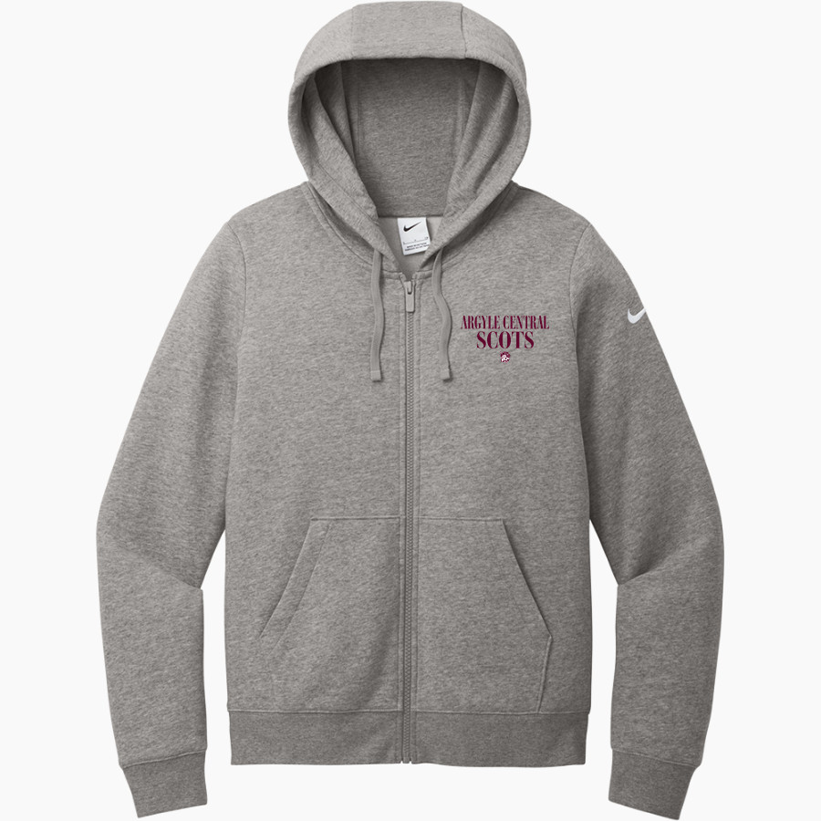 Argyle Scots Scots <span class="pdp-name-mascot">Argyle Scots</span> Nike Women's Club Fleece Sleeve Swoosh Full-Zip Hoodie